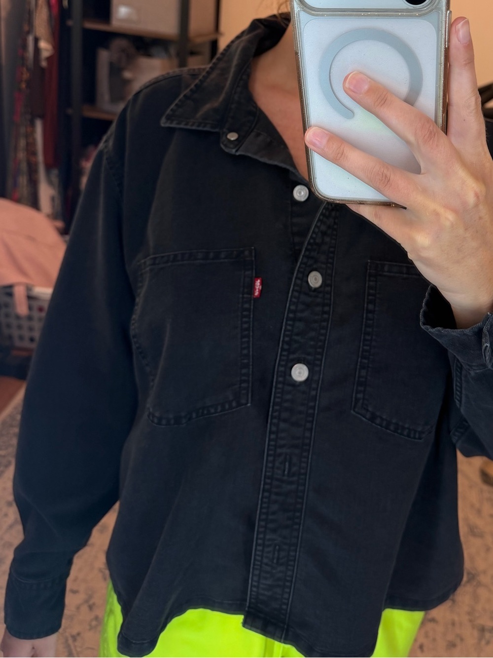Levi's Black Denim Button-Front Shirt